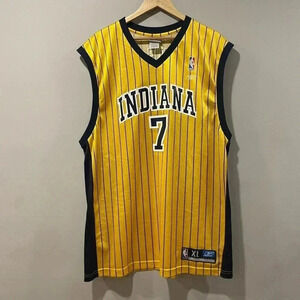 Vintage Reebok Pinstripe Indiana Pacers Jeramaine O'Neal NBA  Basketball Jersey